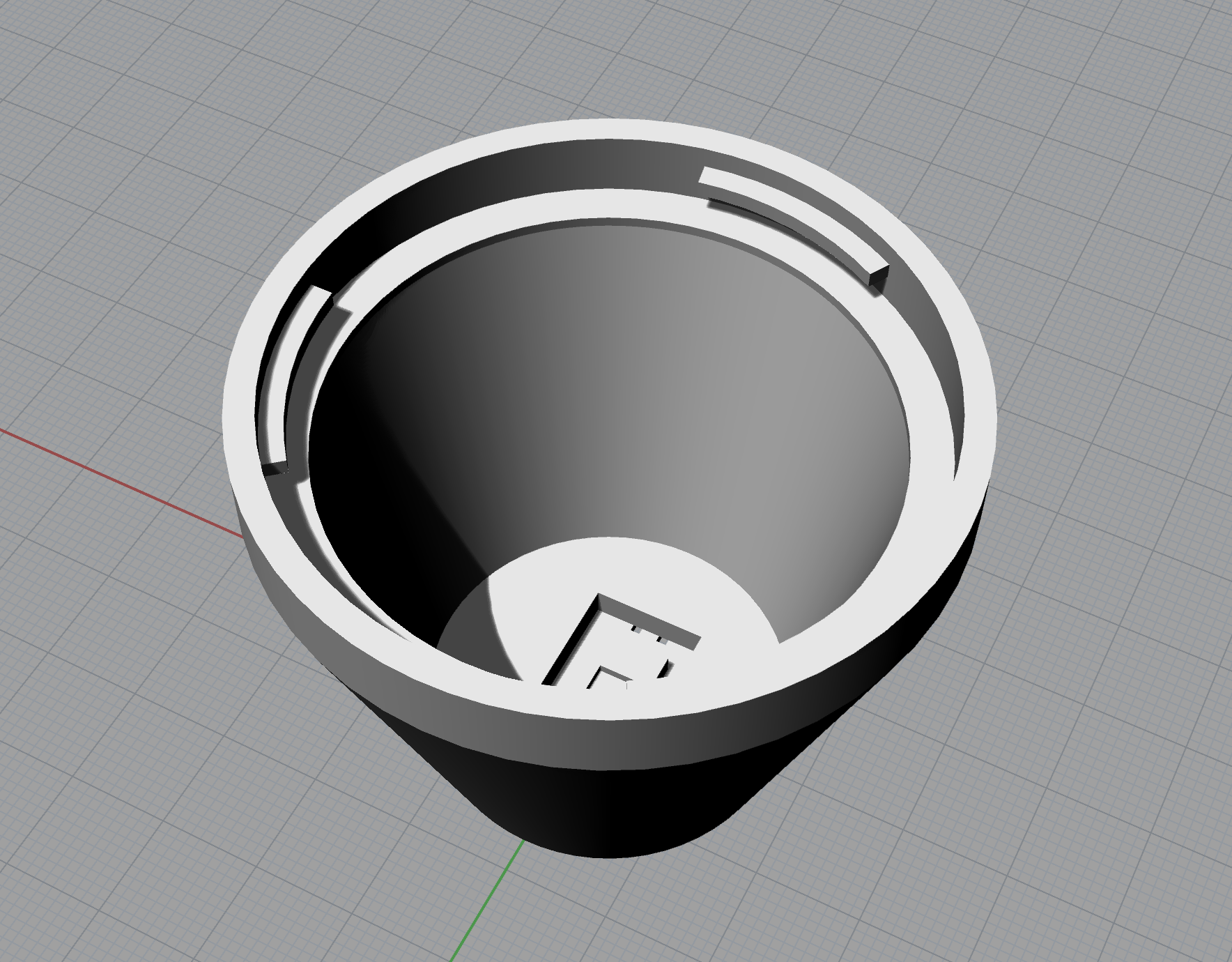 3D model of the lens adapter in Rhinoceros